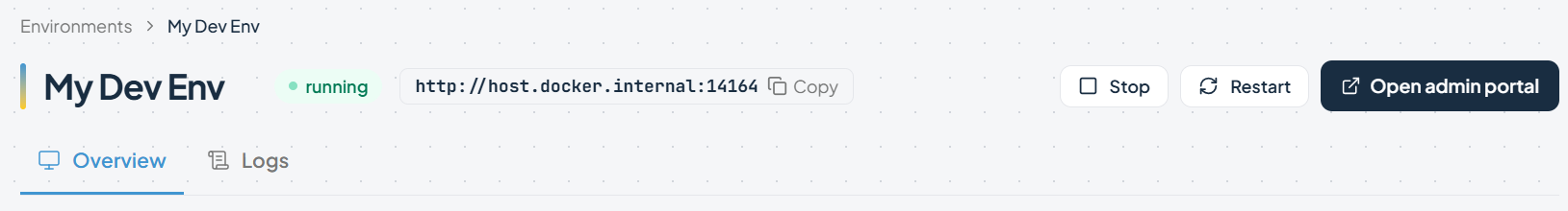 Admin Portal navigation