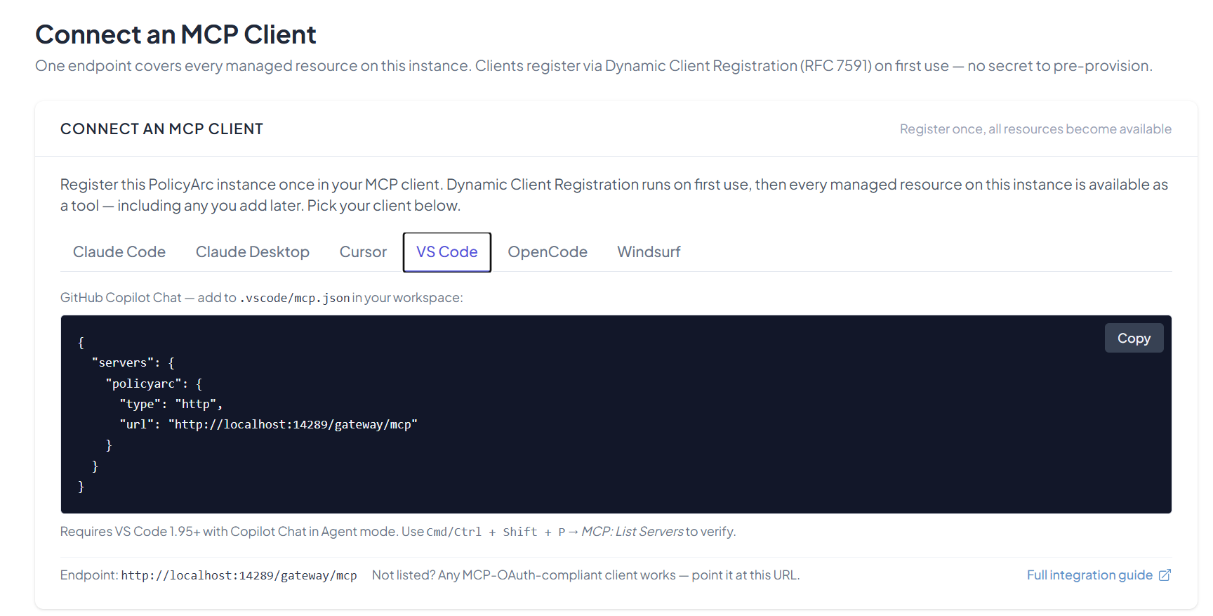 Admin Portal — VS Code snippet