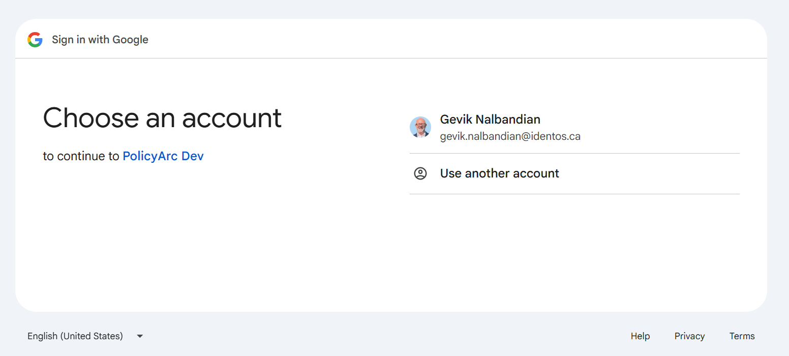 Browser auth step