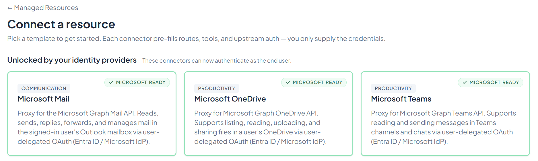 Connector list — Microsoft Outlook ready