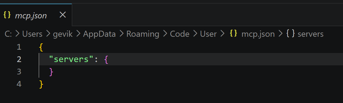 Empty mcp.json
