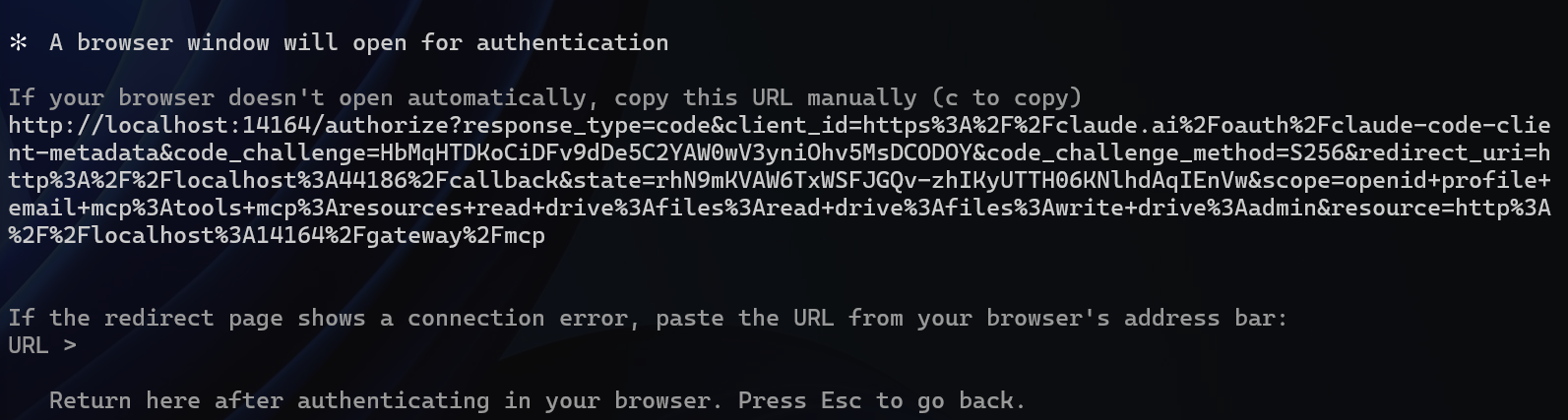 Authenticate prompt