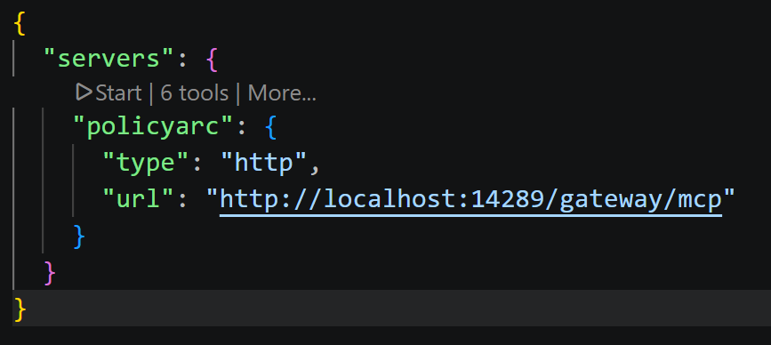 mcp.json with action buttons