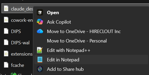 Open With prompt