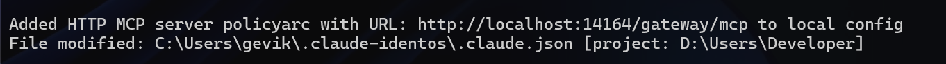 Terminal — added message